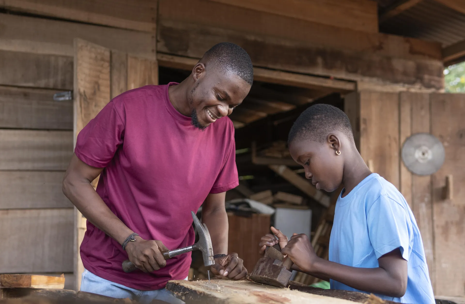 Tebogo helps his brother with home renovations with a money transfer from abroad